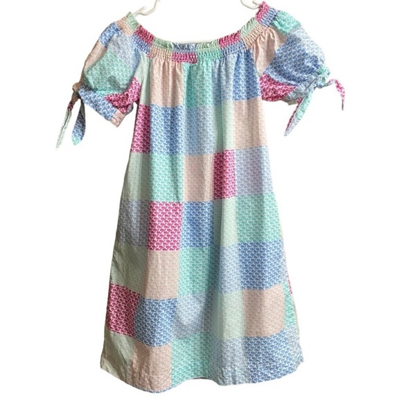 Vineyard Vines x Target Off-Shoulder Bardot Patchwork Whale Dress Size M - Picture 4 of 11